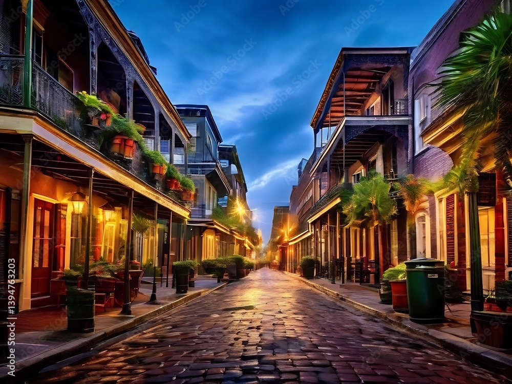 Fototapeta premium Cobblestone Street in the French Quarter