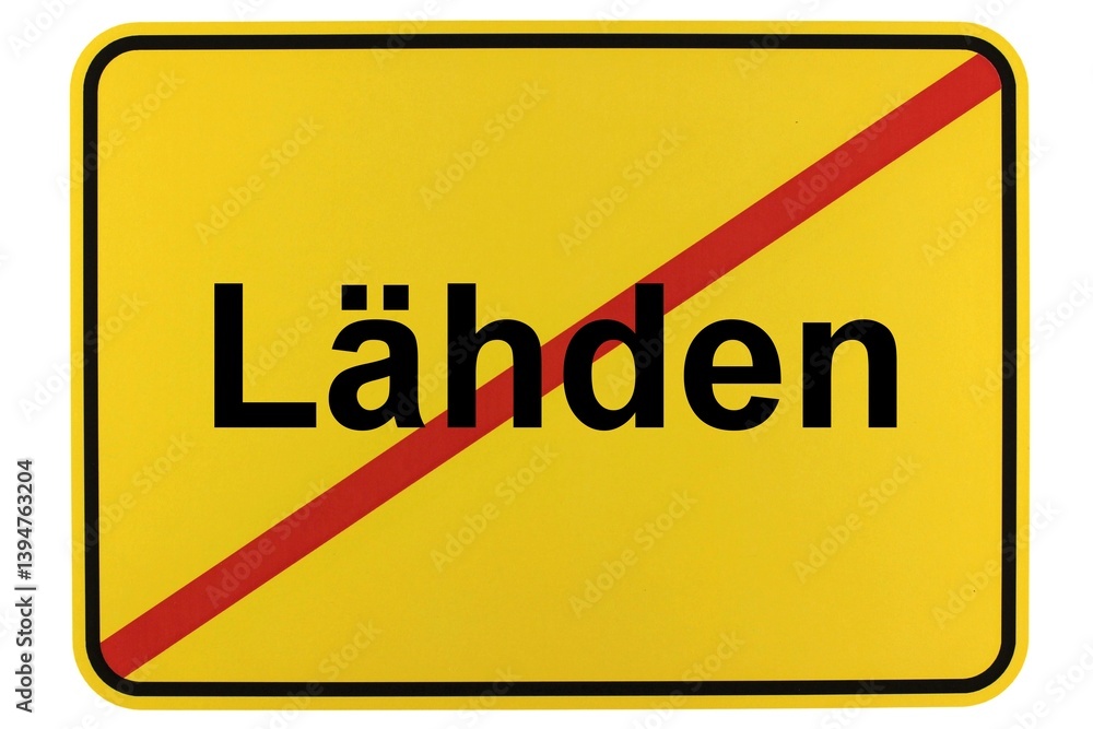 Illustration eines Ortsschildes der Gemeinde Lähden in Niedersachsen Illustration eines Ortsschildes der Gemeinde Lähden in Niedersachsen