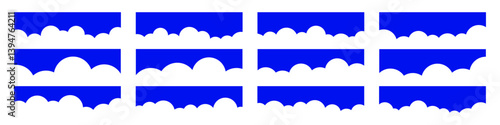 Set of separator, header, modern clouds divider shapes vector illustration
