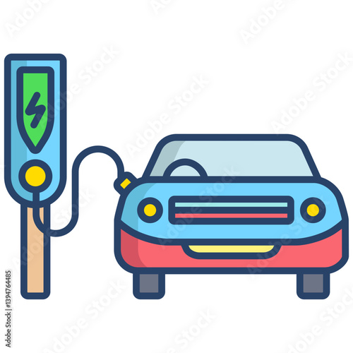 Linear color Electric Car icon