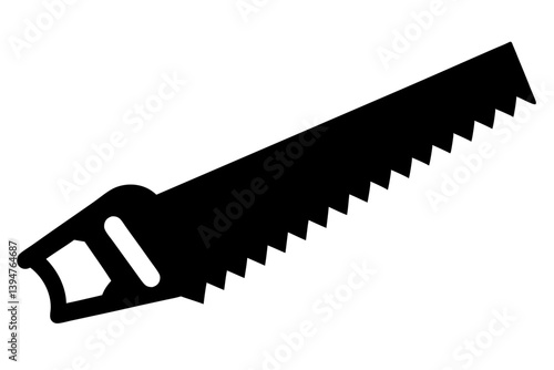 Handsaw Design Silhouette Vector Illustration