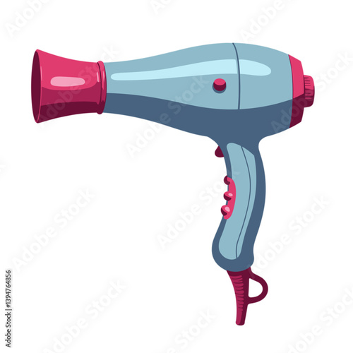 Retro hairstyling hairdryer in vibrant colors  