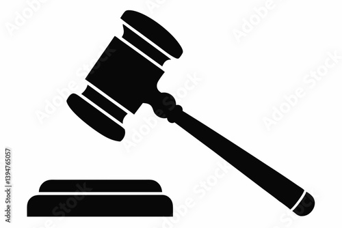 Judge Gavel Design Silhouette Vector Illustration