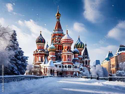 Saint Basil's Cathedral in Winter Wonderland