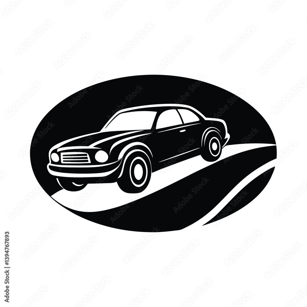 Fototapeta premium Car Silhouette Driving Vector Design