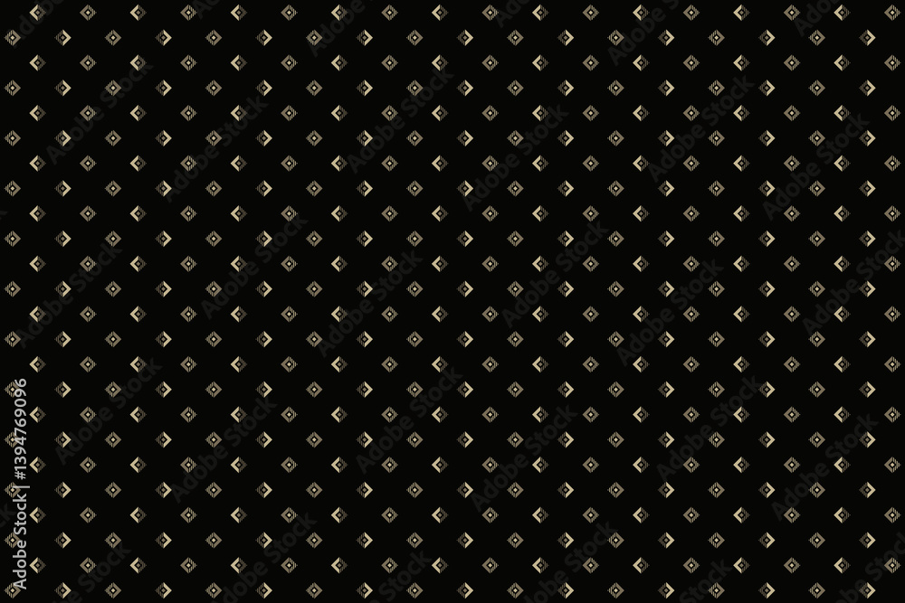 Seamless abstract geometric pattern with half and stencil square on its corner in brown and gold on black background. Vector illustration, for masculine shirt lady dress cloth textile cover wallpaper Seamless abstract geometric pattern with half and stencil square on its corner in brown and gold on black background. Vector illustration, for masculine shirt lady dress cloth textile cover wallpaper