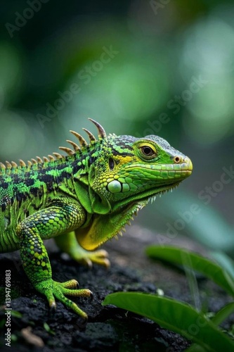 Wallpaper Mural there is a green lizard that is sitting on a rock Torontodigital.ca