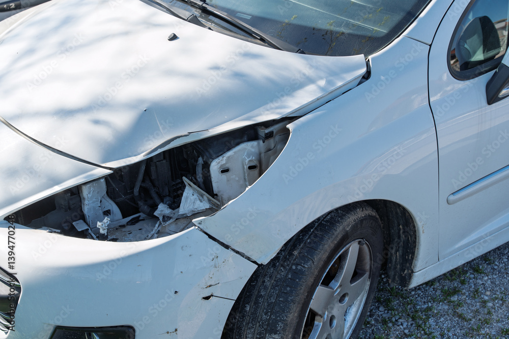 damage to the car body after the accident