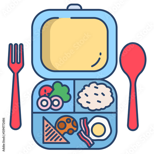 Linear color Lunch box icon