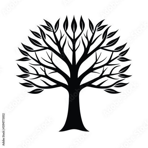 Minimalist Tree Silhouette Vector Design