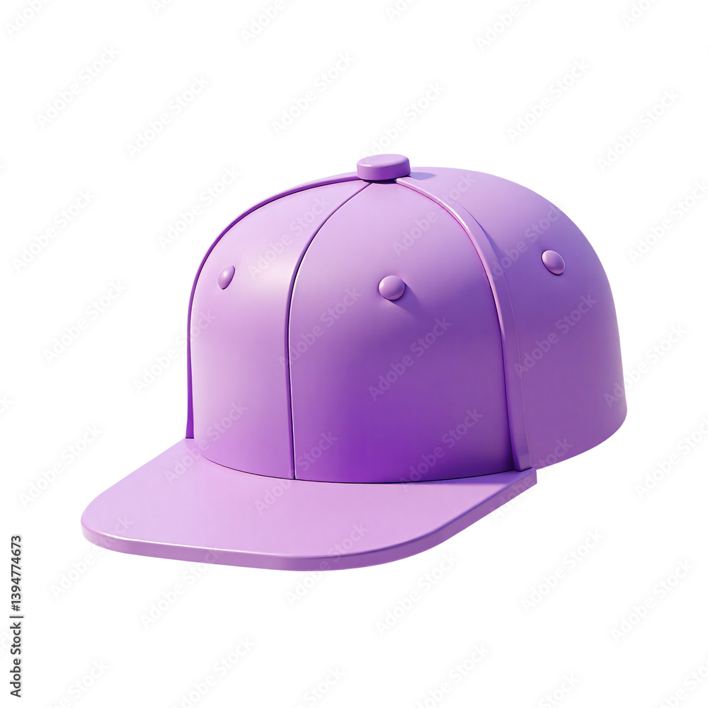 Fototapeta premium Purple Snapback 3D Render Icon Illustration Cute Cartoon Style Fashion Accessory Design Element