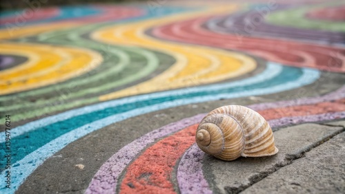 Psychedelic spiral, vibrant wavy lines create a colorful, abstract texture.