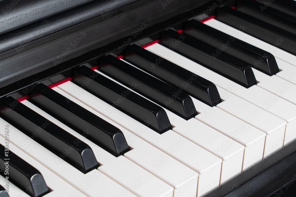 Piano keys close up, musical instrument background, Synthesizer or organ keyboard Piano keys close up, musical instrument background, Synthesizer or organ keyboard