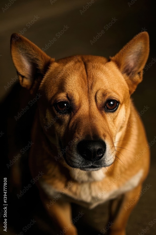 there is a brown dog sitting on the floor looking at the camera there is a brown dog sitting on the floor looking at the camera