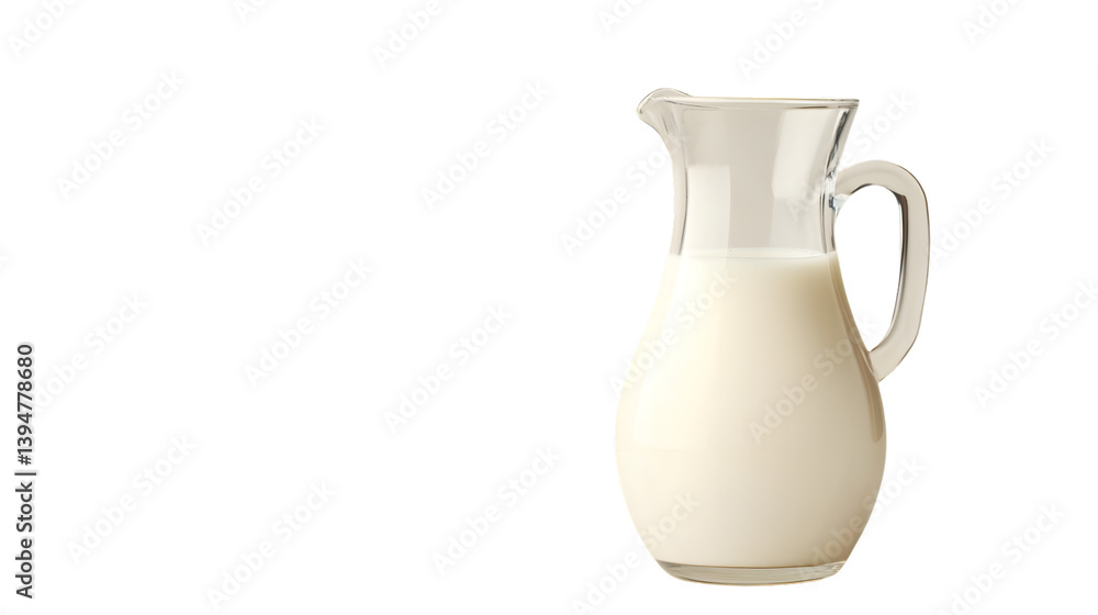 Fresh Milk Glass Carafe on Transparent Background for Creative Designs and Projects Fresh Milk Glass Carafe on Transparent Background for Creative Designs and Projects