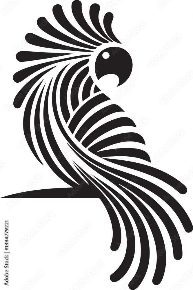 Fototapeta premium Parrot Radiating Lines Logo Vector