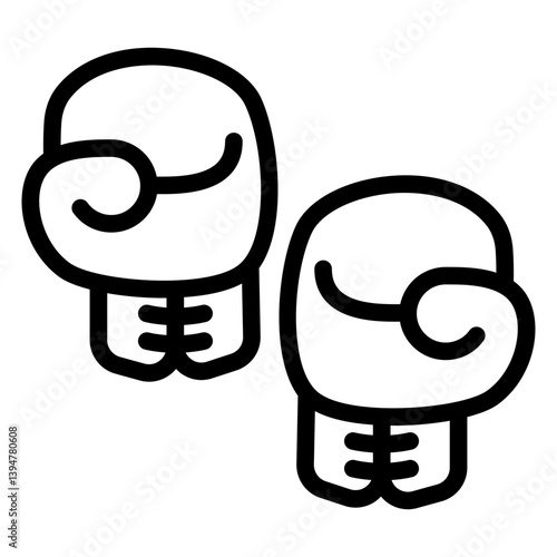 Boxing gloves pair line icon, sport uniform concept. Vector graphics. Gloves for boxing sign on white background, style mobile or design.