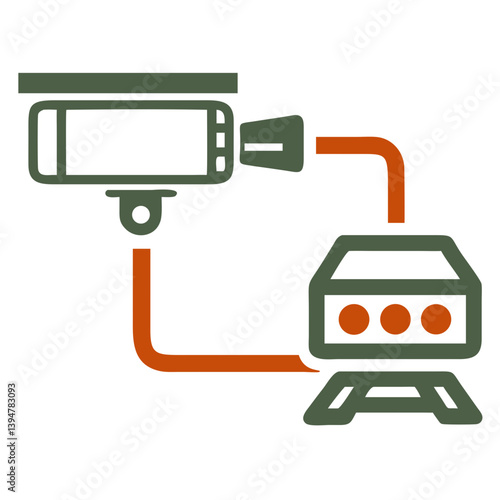 Surveillance Camera and DVR System Diagram with Minimalist Design