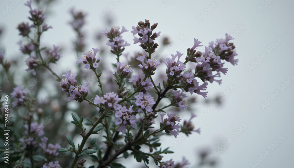 Close Up Purple Flowers On Branch Close Up Purple Flowers On Branch