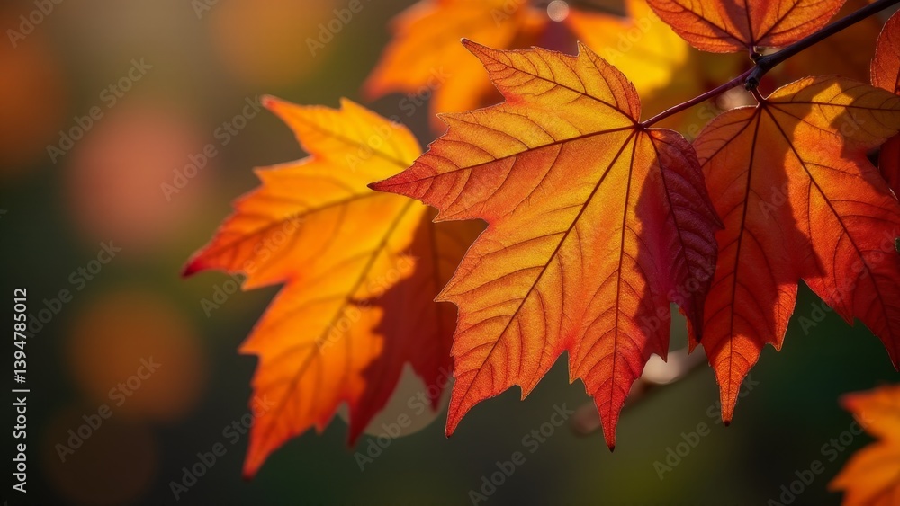 Autumn Maple Leaves Bright Sunlight Autumn Maple Leaves Bright Sunlight