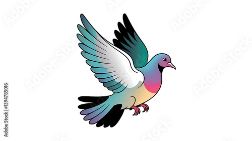 ```
Colorful Pigeon Illustration - Vibrant Vector Art for Birdwatching and Ornithology Enthusiasts
```