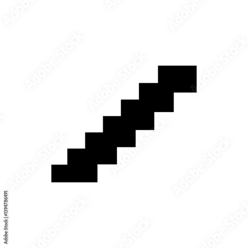 Black Icon of Temporary Construction Stairs with Frame