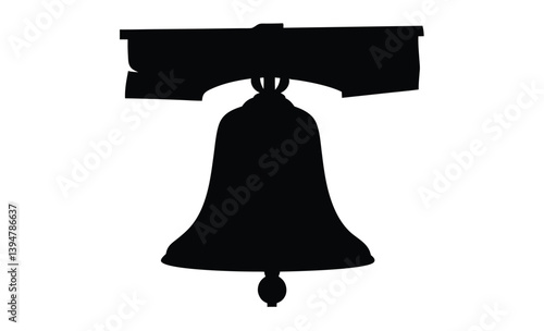 Bell education icon ring flat silhouette, bell education icon style outline 