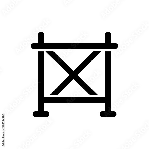 Black Icon of Scaffolding Crossbars for Construction and Structural Support