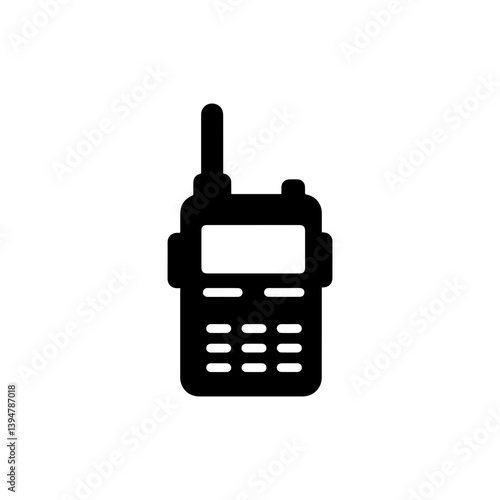 Black Icon of Walkie Talkie for Workers in Minimal Style