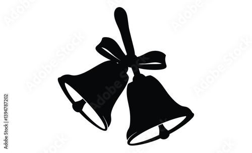 Bell education icon ring flat silhouette, bell education icon style outline 