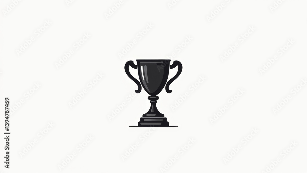 Isolated Black Trophy Illustration On White Isolated Black Trophy Illustration On White