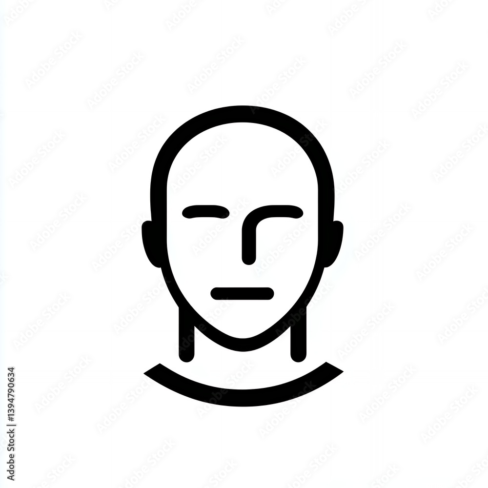 geometric male face defined by clean contours geometric male face defined by clean contours