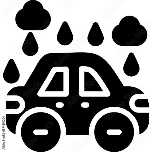 Water droplets on a car Glyph Icon