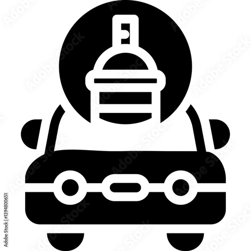 Car with an air freshener Glyph Icon