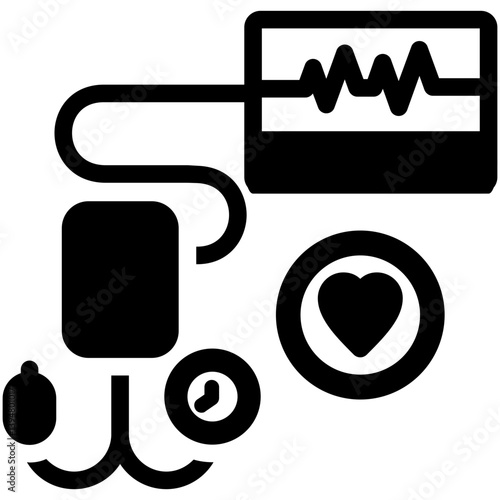 Blood Pressure Monitor Glyph Icon