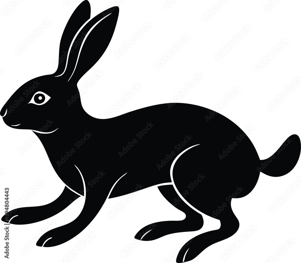 Obraz premium Rabbit hopping silhouette