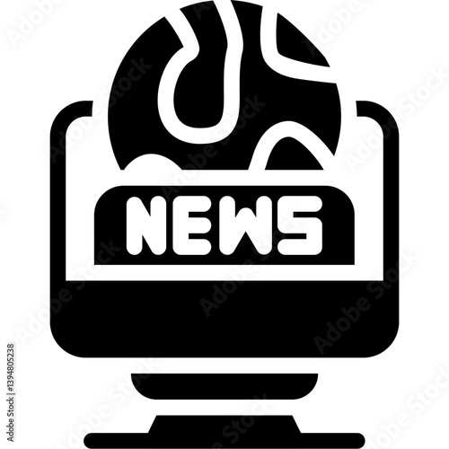 Breaking News Glyph Icon