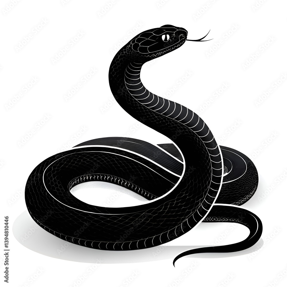 Fototapeta premium silhouette of a Anacanda white background. vector Animal.