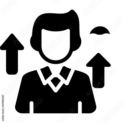 Professional Growth Glyph Icon