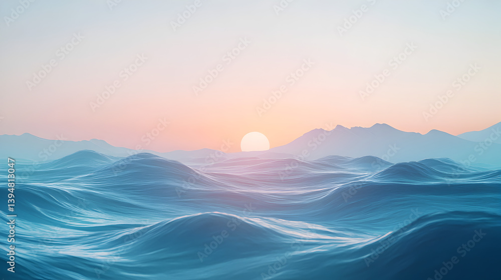 blue gradient background with soft waves of light, evoking tranquility and calmness blue gradient background with soft waves of light, evoking tranquility and calmness