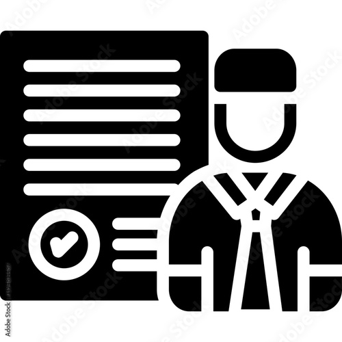 Task Assignment Glyph Icon