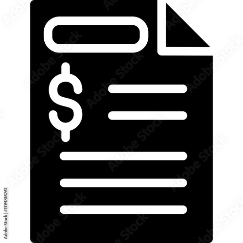 Bank Statement Glyph Icon