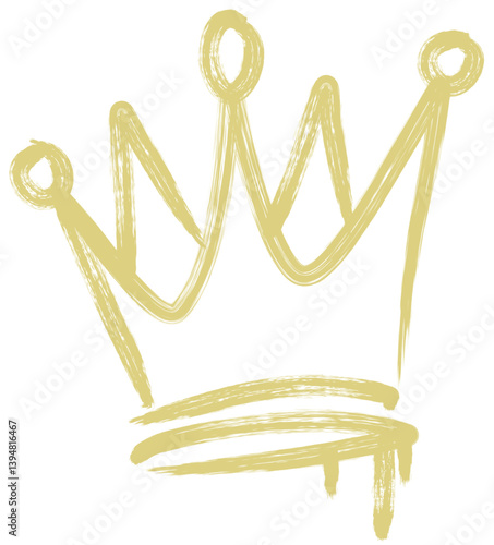 Graffiti Crown Gold Ink Hand Drawn Head Accessories in Street Style