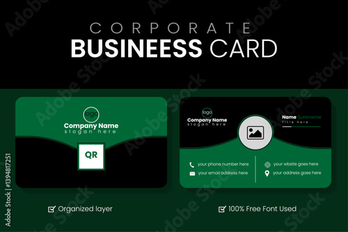 Business card template for corporate identity