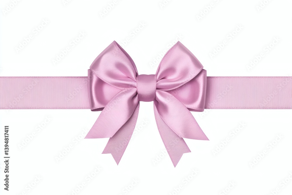 Pink satin ribbon bow isolated on white Pink satin ribbon bow isolated on white