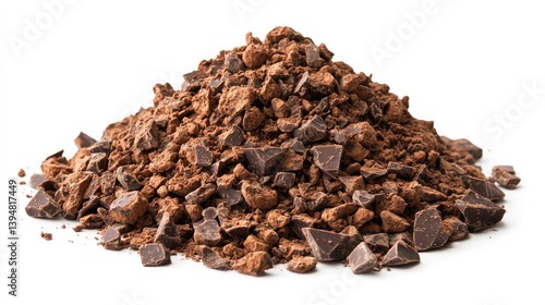 Wallpaper Mural Irregularly Shaped Chunks and Fragments of Rich Dark Chocolate Perfect for Baking, Cooking, and Desserts, Displayed with a Rustic, Handcrafted Aesthetic Torontodigital.ca