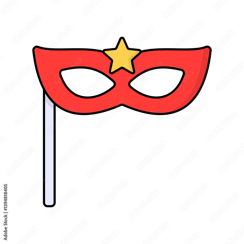 Party mask icon in lineal color style, great for costume parties, masquerades, and festive illustrations Party mask icon in lineal color style, great for costume parties, masquerades, and festive illustrations