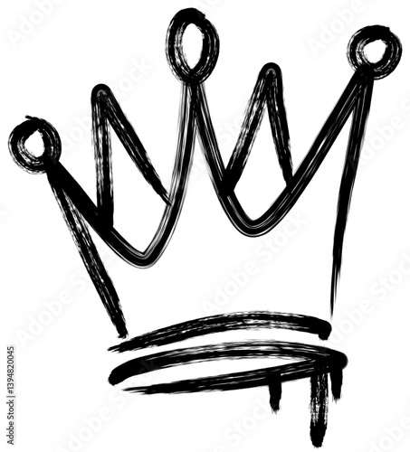 Graffiti Crown Black Ink Hand Drawn Head Accessories in Street Style