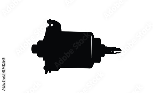 Engine starter motor icon silhouette, Vector Illustration of an Engine Starter Motor Silhouette  