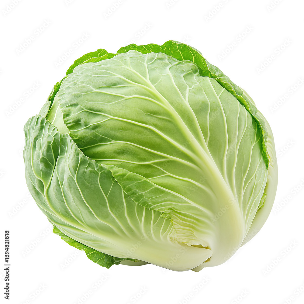 Fototapeta premium Fresh whole cabbage on transparent background